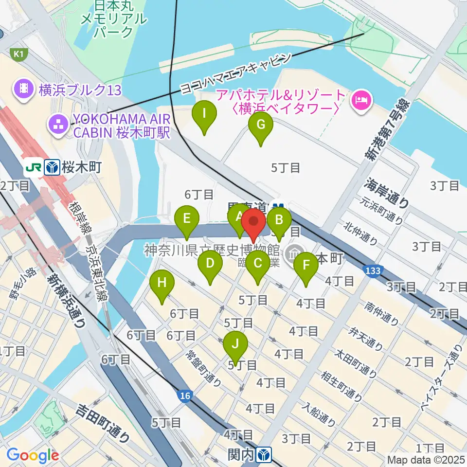 馬車道King's Bar周辺のホテル一覧地図