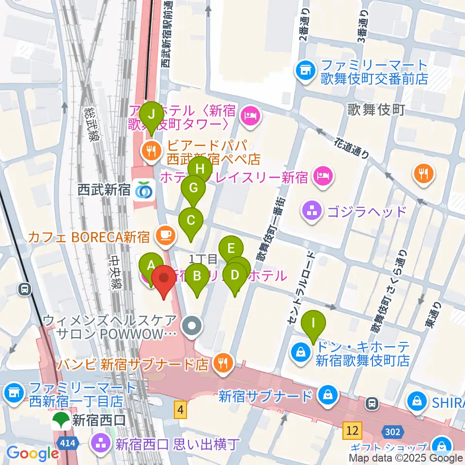 島村楽器 新宿PePe店周辺のホテル一覧地図