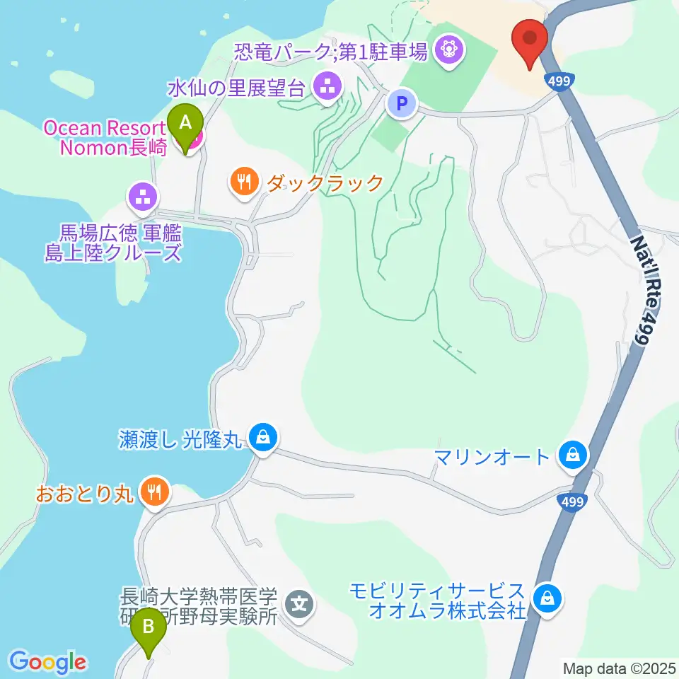 長崎市野母崎文化センター周辺のホテル一覧地図