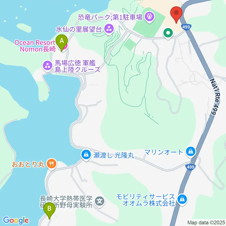 長崎市野母崎文化センター周辺のホテル一覧地図