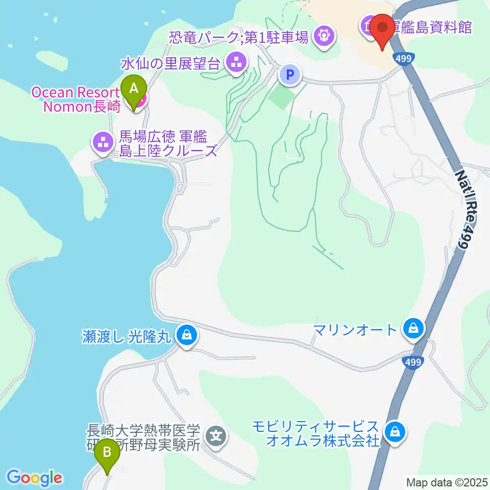 長崎市野母崎文化センター周辺のホテル一覧地図