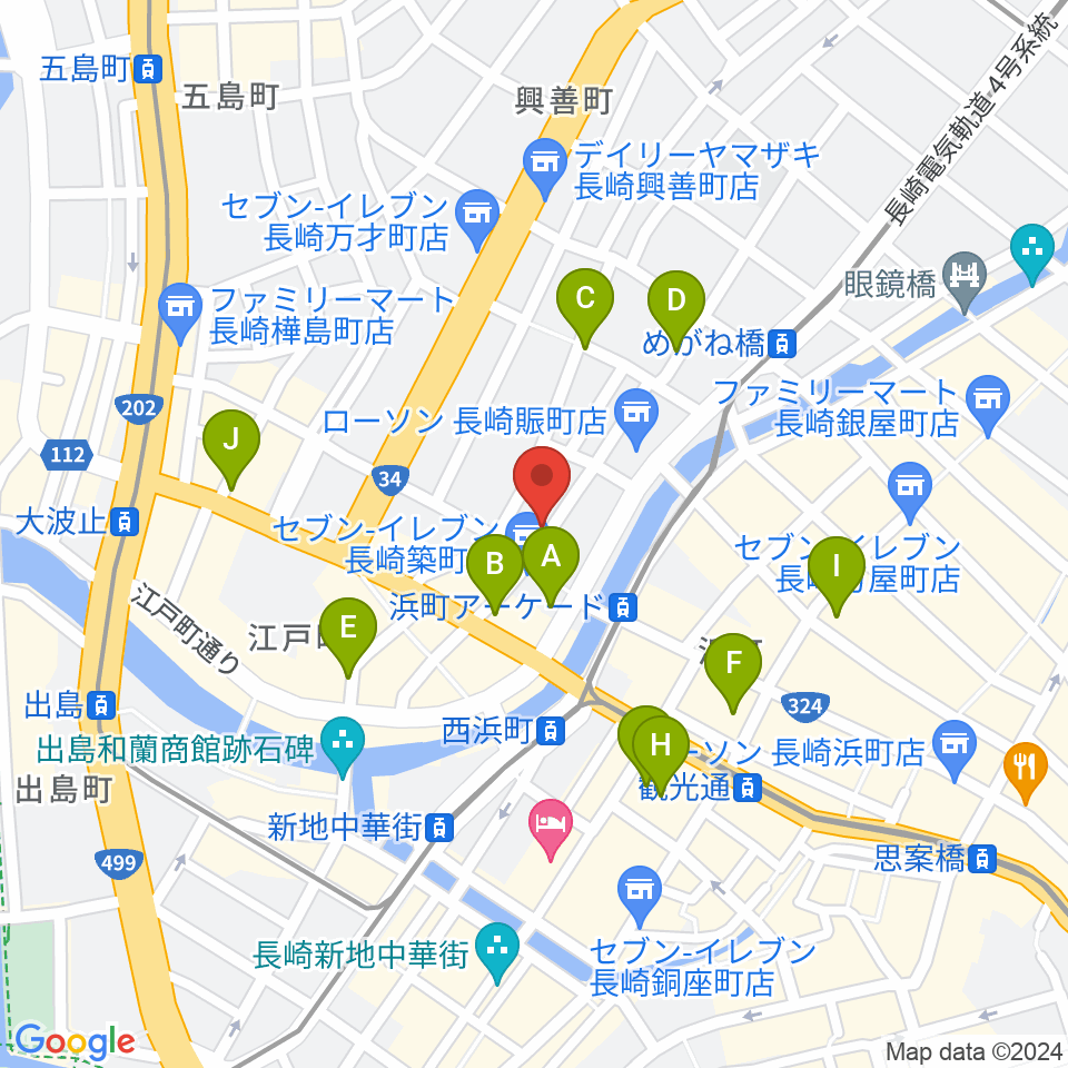 メルカつきまちホール周辺のホテル一覧地図