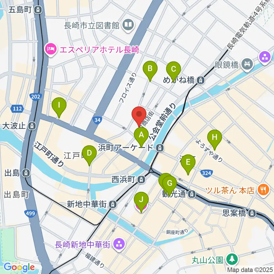 メルカつきまちホール周辺のホテル一覧地図