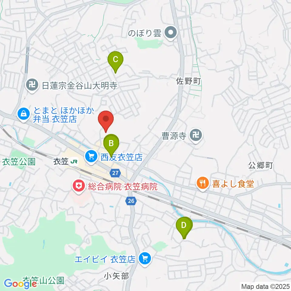 横須賀市はまゆう会館周辺のホテル一覧地図