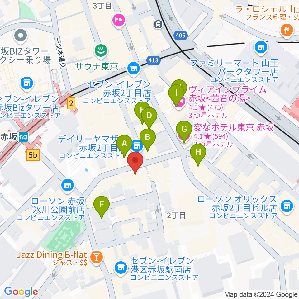 赤坂エルカミーノ周辺のホテル一覧地図