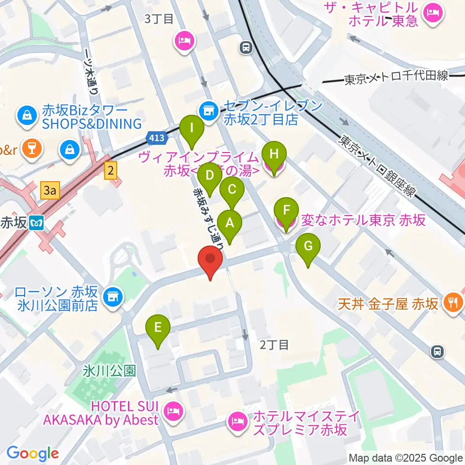 赤坂エルカミーノ周辺のホテル一覧地図