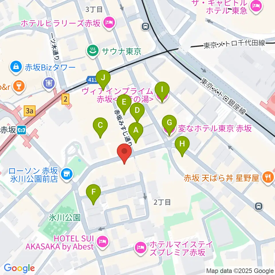 赤坂エルカミーノ周辺のホテル一覧地図