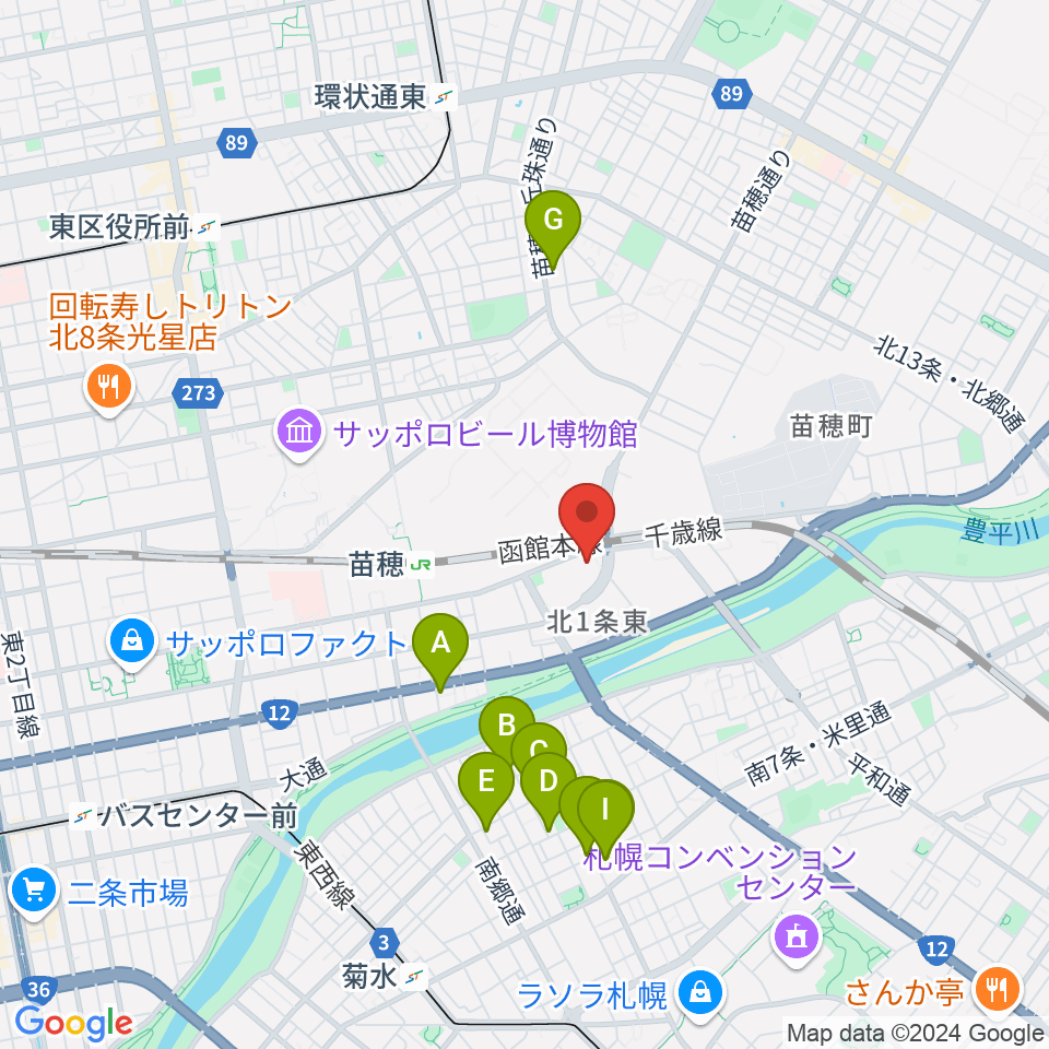 スタジオクリーム周辺のホテル一覧地図