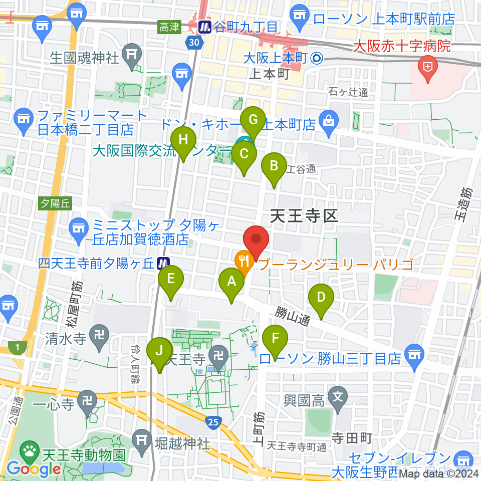 薮内音楽教室周辺のホテル一覧地図