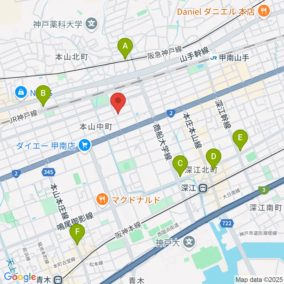 はな音楽教室周辺のホテル一覧地図