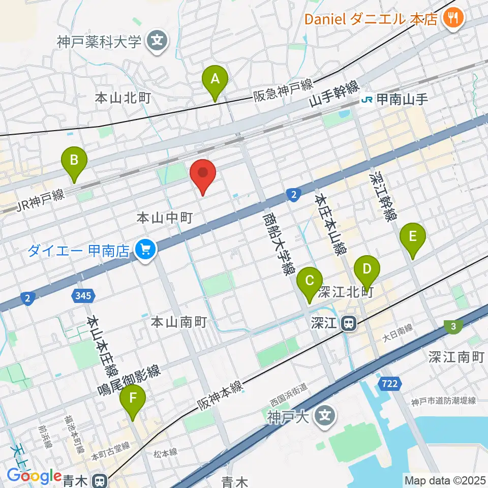 はな音楽教室周辺のホテル一覧地図