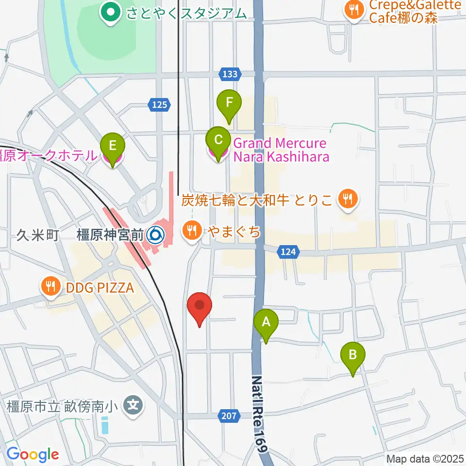 橋本楽器ローレンス音楽教室周辺のホテル一覧地図