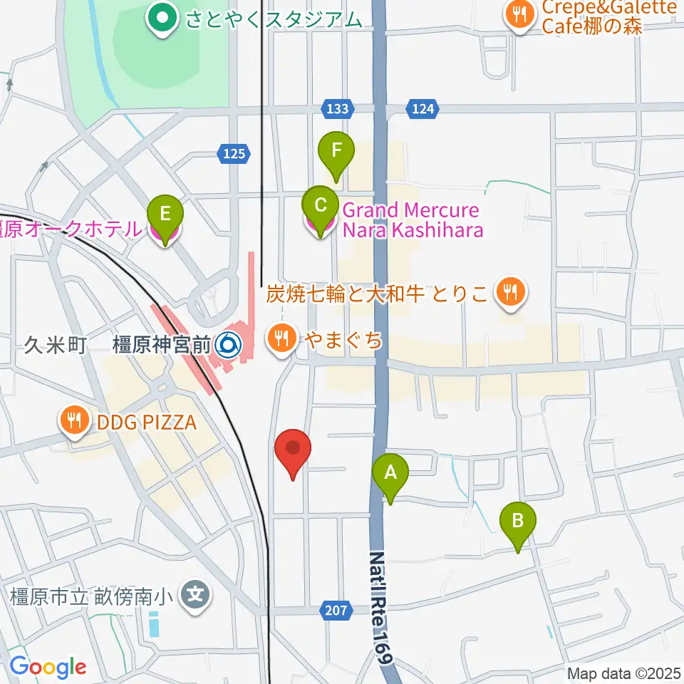 橋本楽器ローレンス音楽教室周辺のホテル一覧地図
