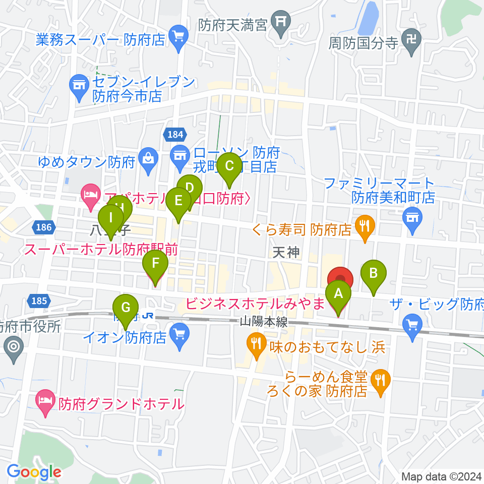 グランドミック タマシゲ楽器 緑町センター周辺のホテル一覧地図