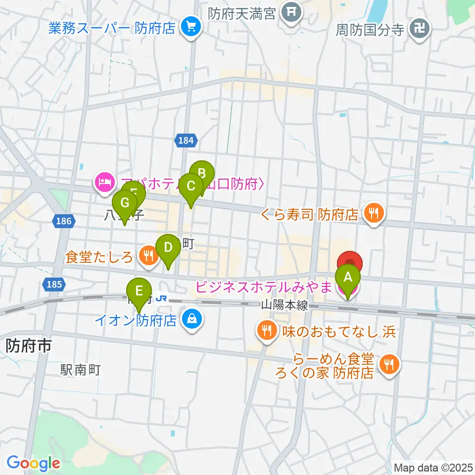 グランドミック タマシゲ楽器 緑町センター周辺のホテル一覧地図