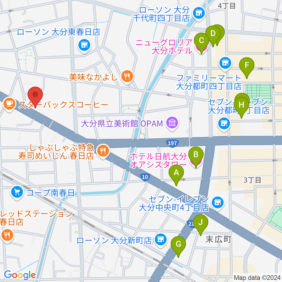 平和楽器周辺のホテル一覧地図