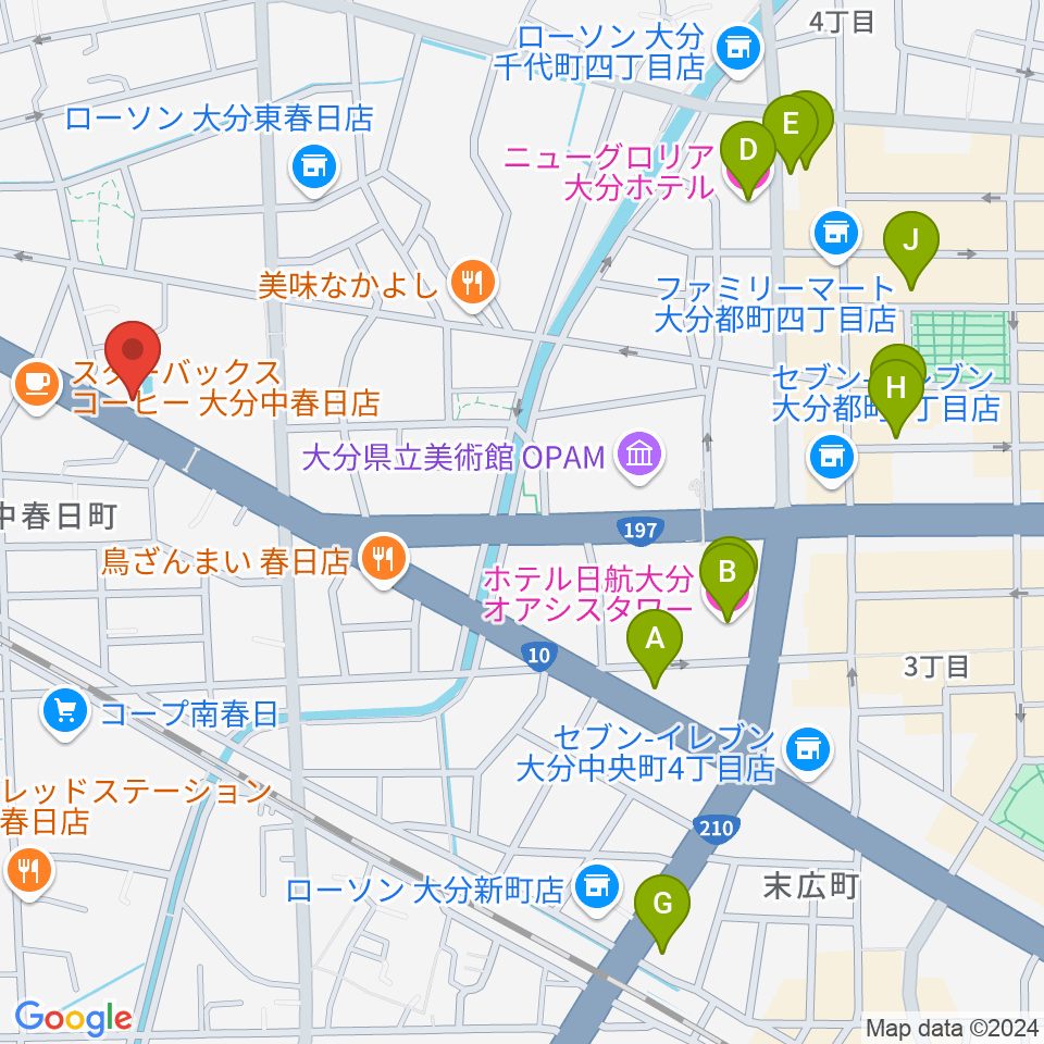 平和楽器周辺のホテル一覧地図