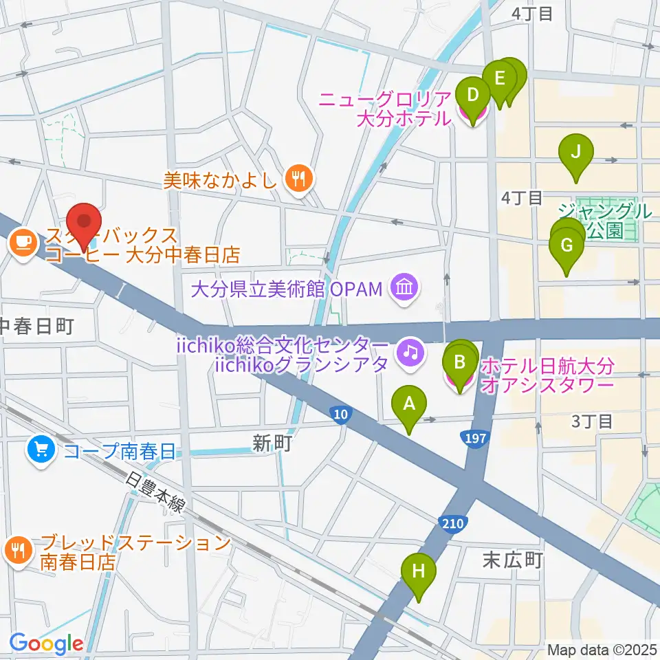 平和楽器周辺のホテル一覧地図