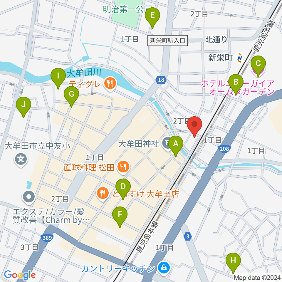 アイ＆カルチャ大牟田周辺のホテル一覧地図