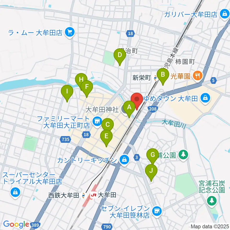 アイ&カルチャ大牟田周辺のホテル一覧地図