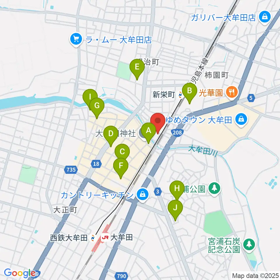 アイ&カルチャ大牟田周辺のホテル一覧地図