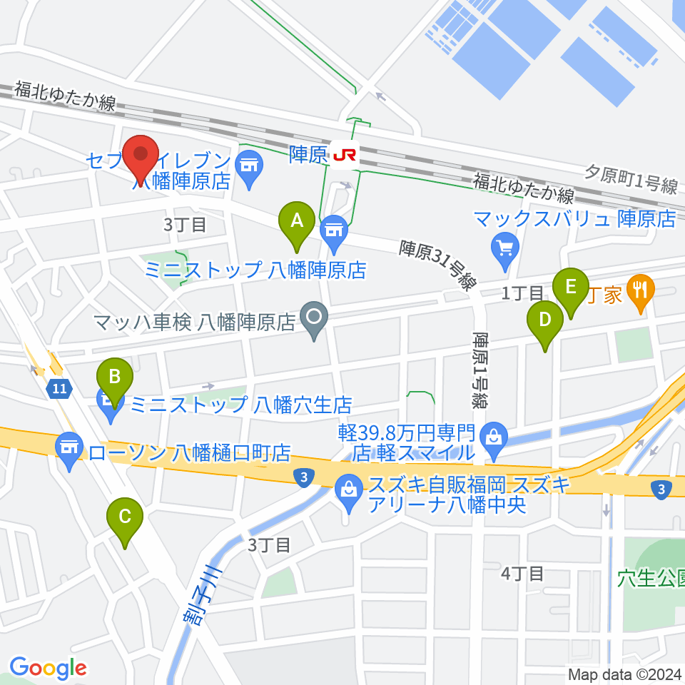 陣原LAZY周辺のホテル一覧地図