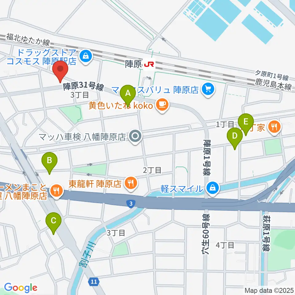 陣原LAZY周辺のホテル一覧地図