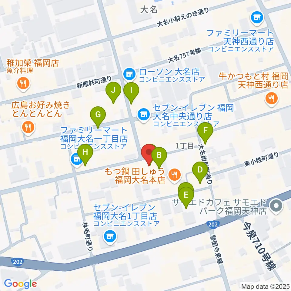大名MKホール周辺のホテル一覧地図