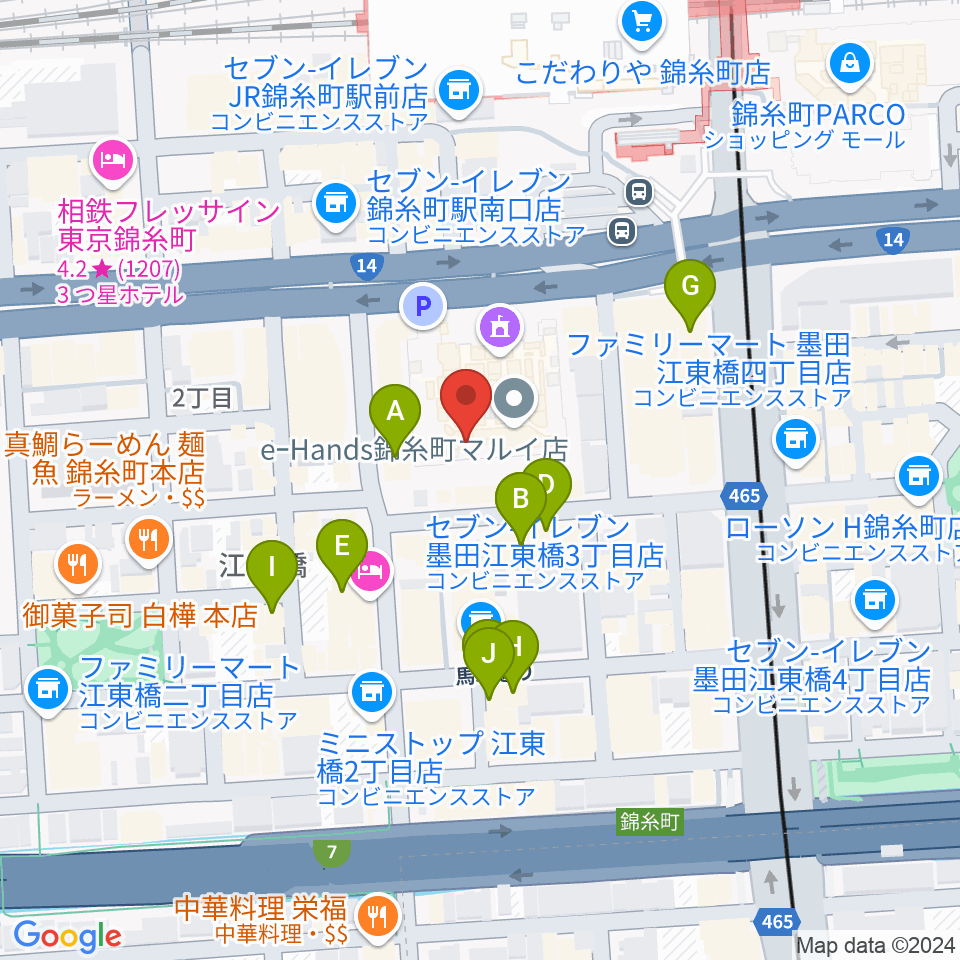 島村楽器 丸井錦糸町クラシック店周辺のホテル一覧地図