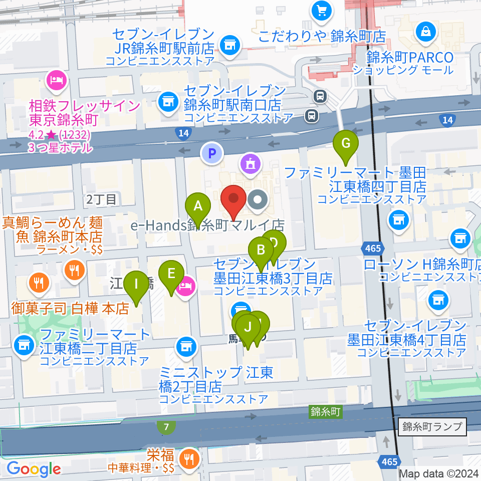 島村楽器 丸井錦糸町クラシック店周辺のホテル一覧地図