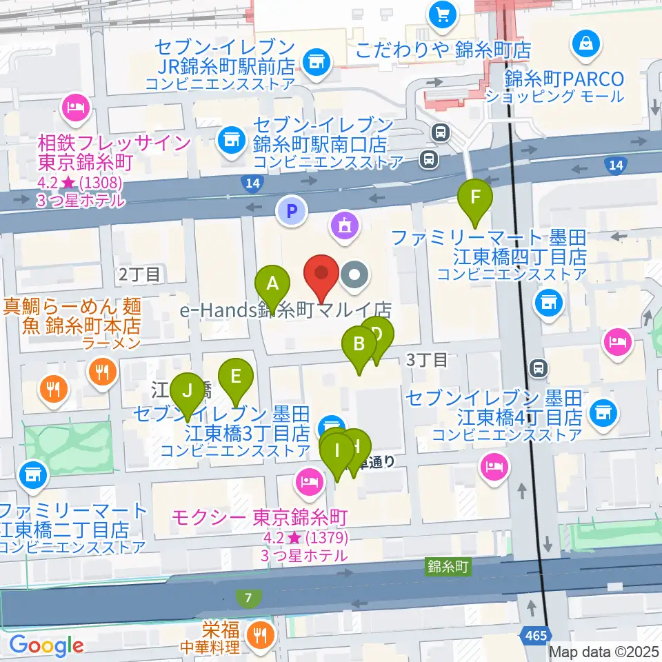 島村楽器 丸井錦糸町クラシック店周辺のホテル一覧地図