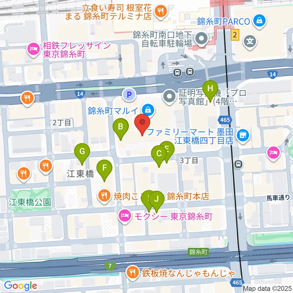 島村楽器 丸井錦糸町クラシック店周辺のホテル一覧地図