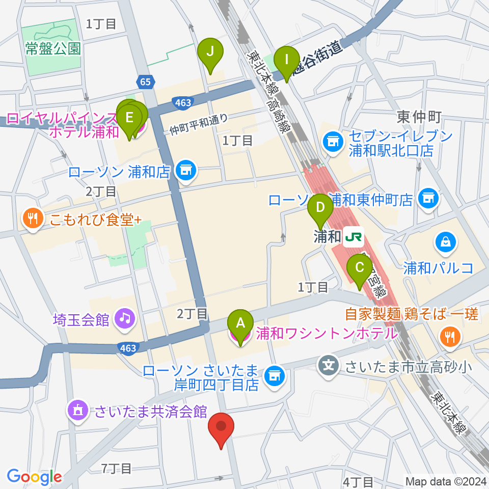 柏屋楽器フォーラム周辺のホテル一覧地図