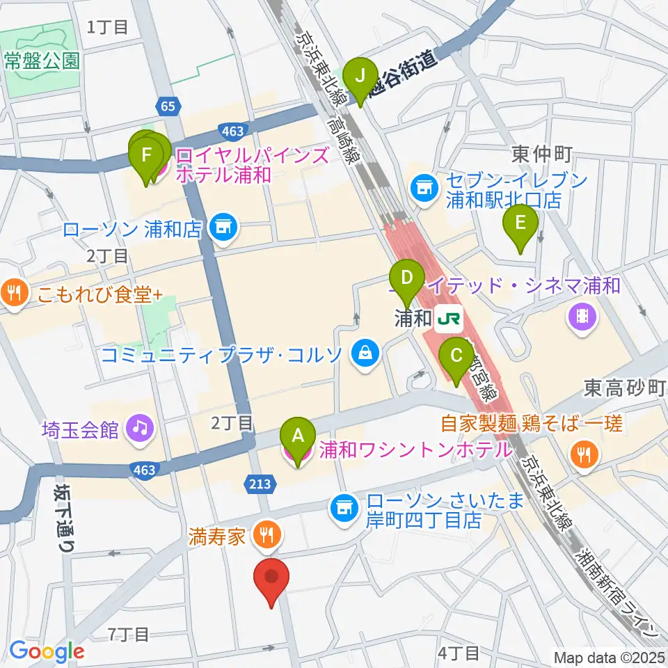 柏屋楽器フォーラム周辺のホテル一覧地図