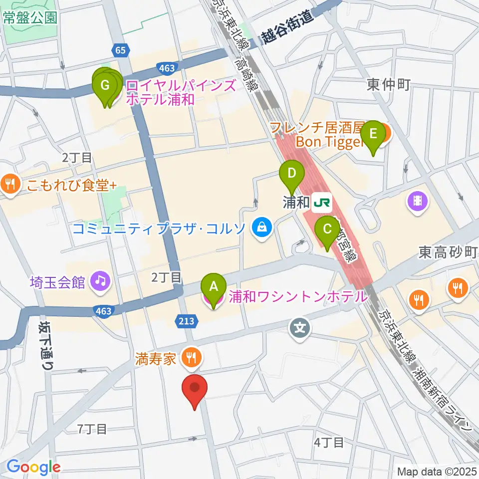 柏屋楽器フォーラム周辺のホテル一覧地図