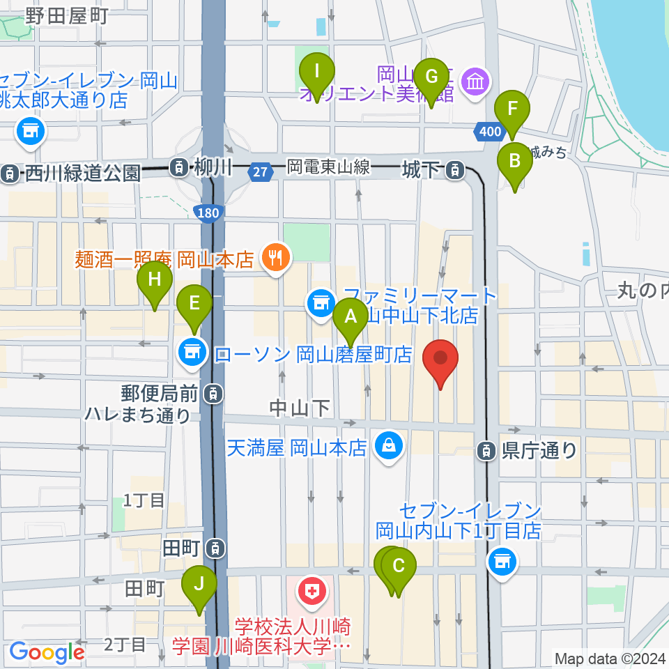 岡山イマージュ周辺のホテル一覧地図