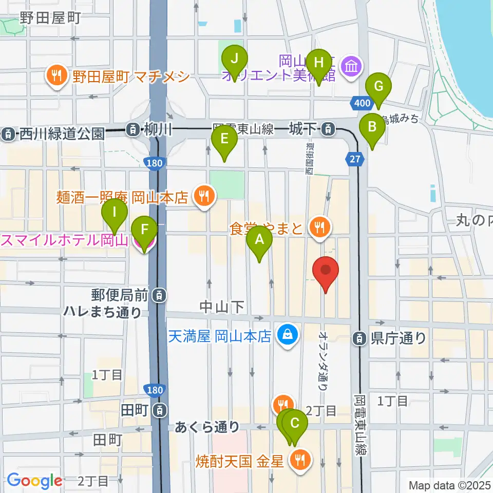 岡山イマージュ周辺のホテル一覧地図