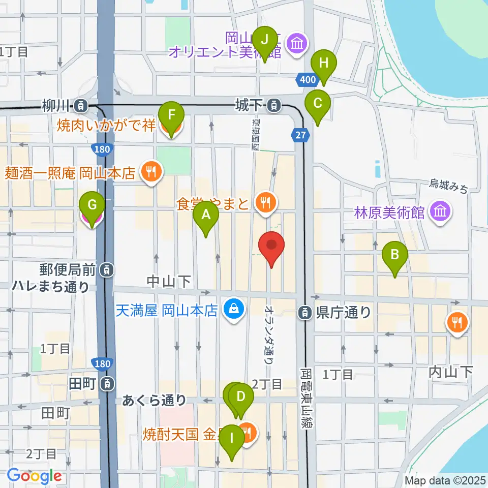 岡山イマージュ周辺のホテル一覧地図