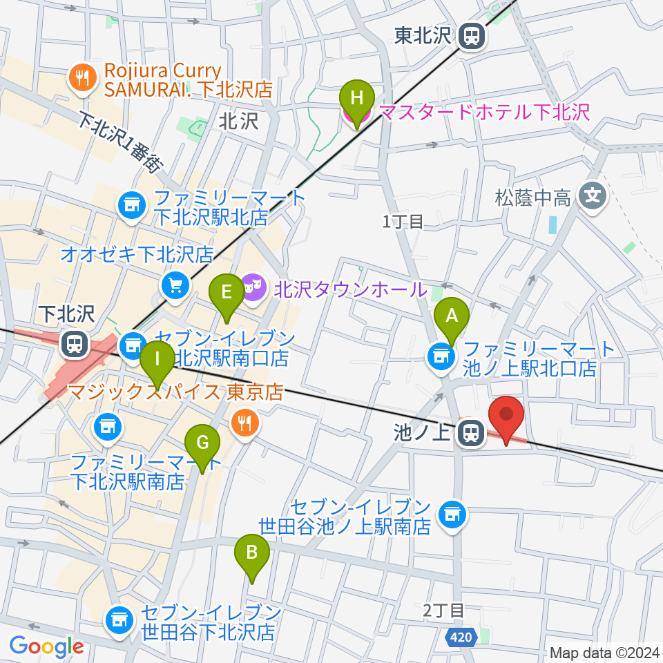 ヤマテピアノ周辺のホテル一覧地図