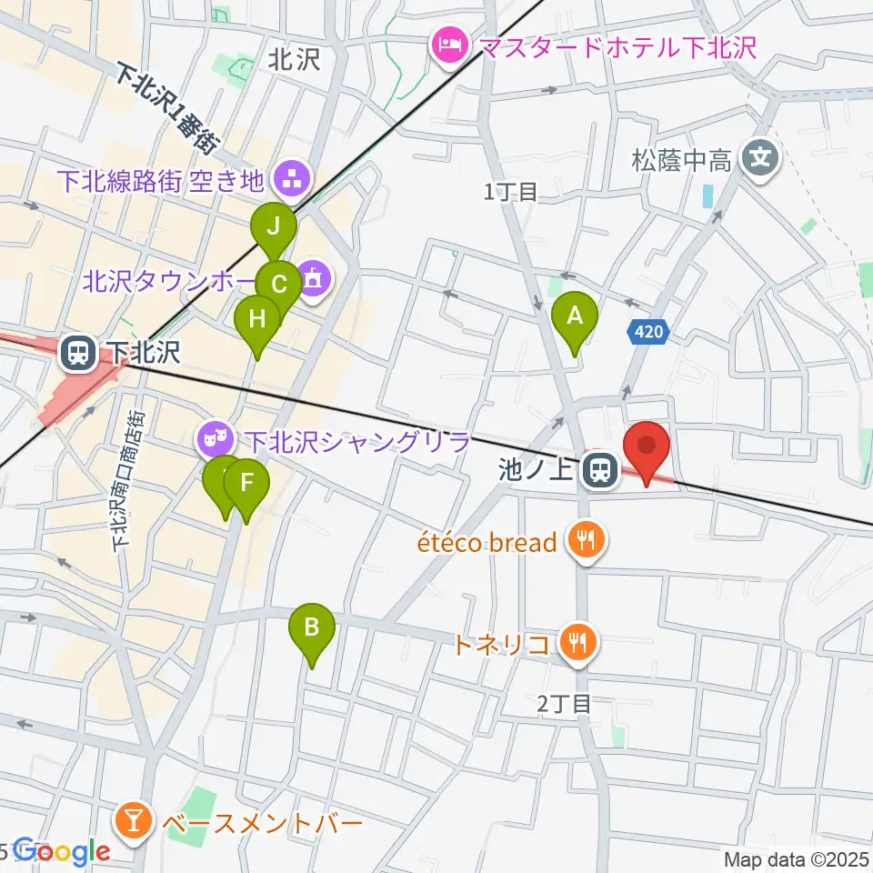 ヤマテピアノ周辺のホテル一覧地図