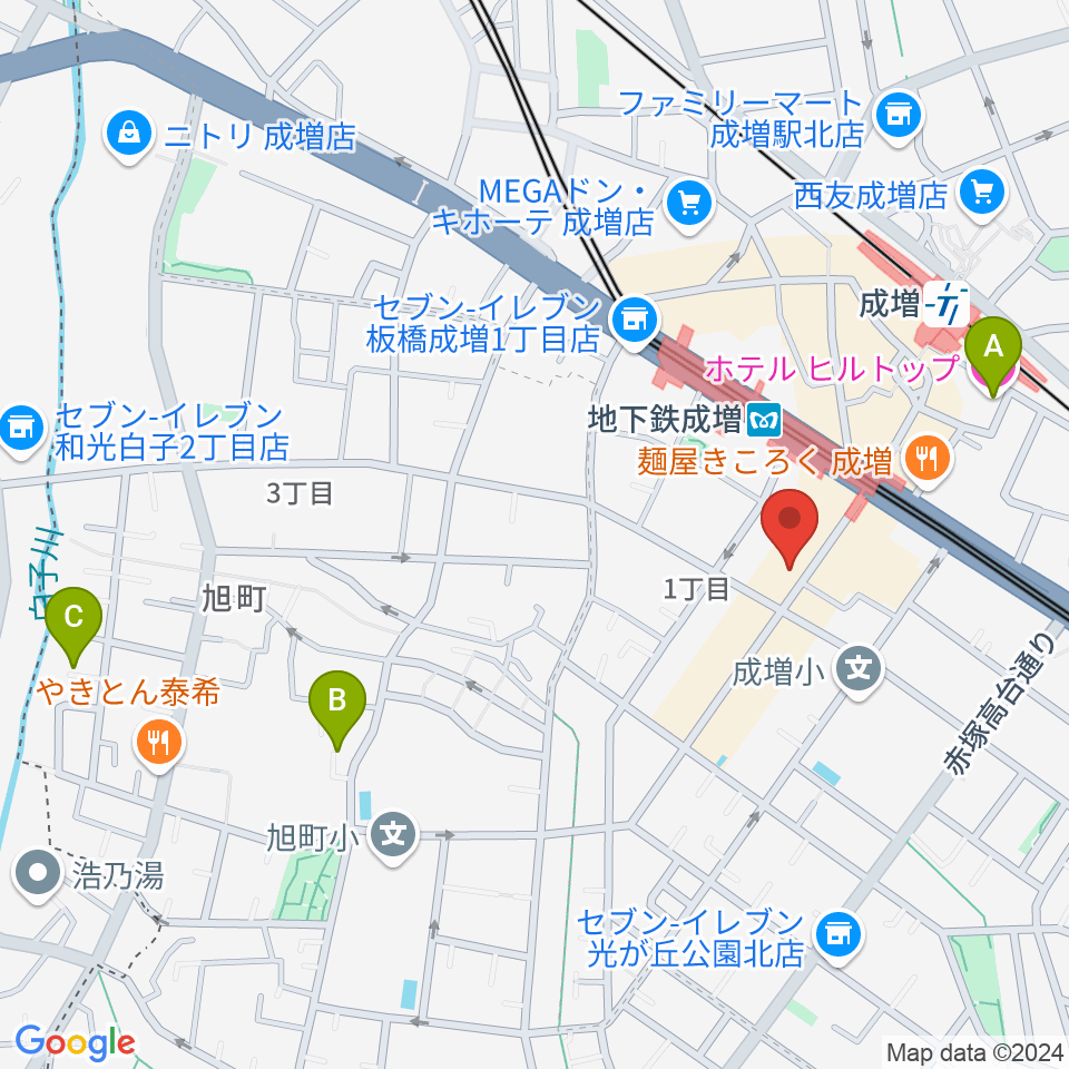 サクライ楽器 成増本店周辺のホテル一覧地図