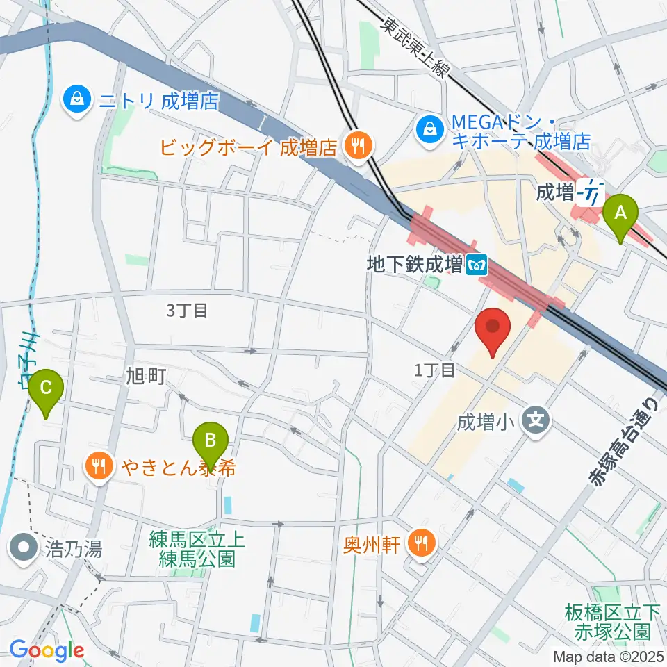 サクライ楽器 成増本店周辺のホテル一覧地図