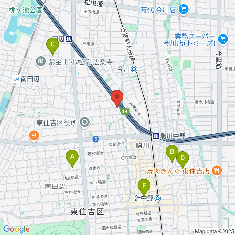 ナガイミュージックスタジオ周辺のホテル一覧地図