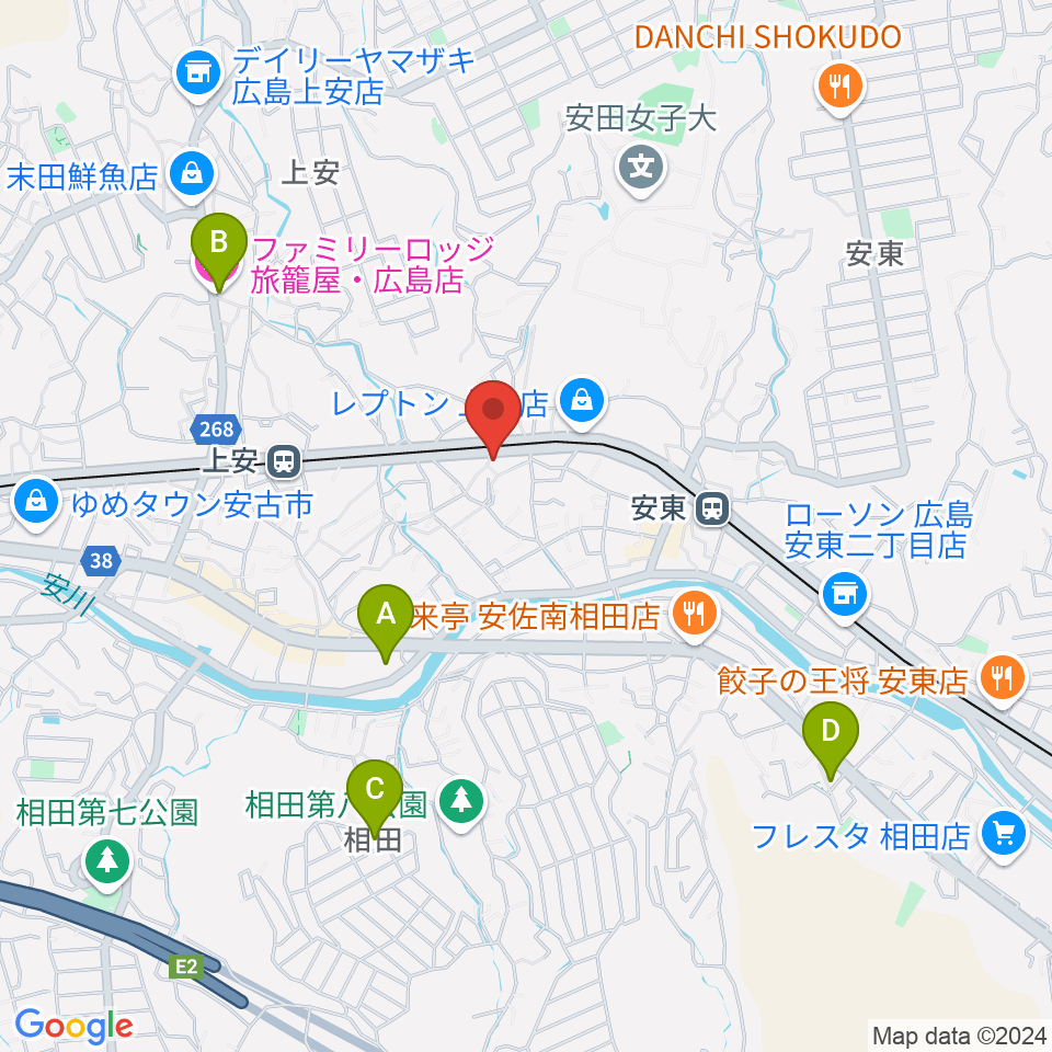 フォレスト楽器広島店周辺のホテル一覧地図