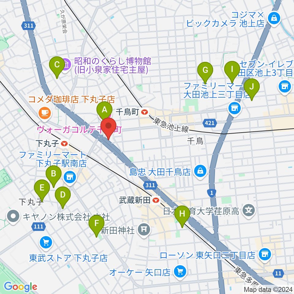 かねこ琴三絃楽器店周辺のホテル一覧地図