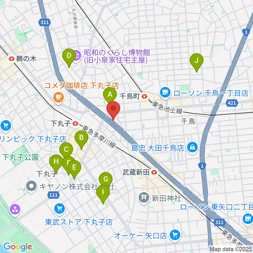 かねこ琴三絃楽器店周辺のホテル一覧地図