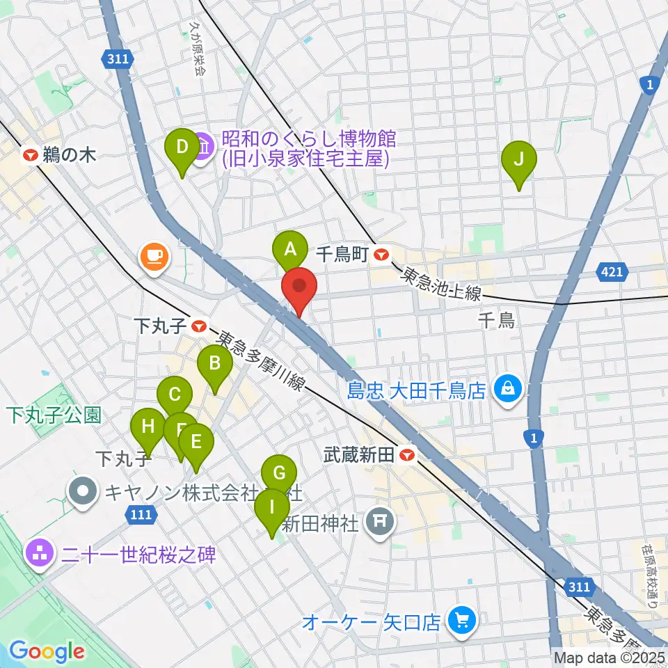かねこ琴三絃楽器店周辺のホテル一覧地図