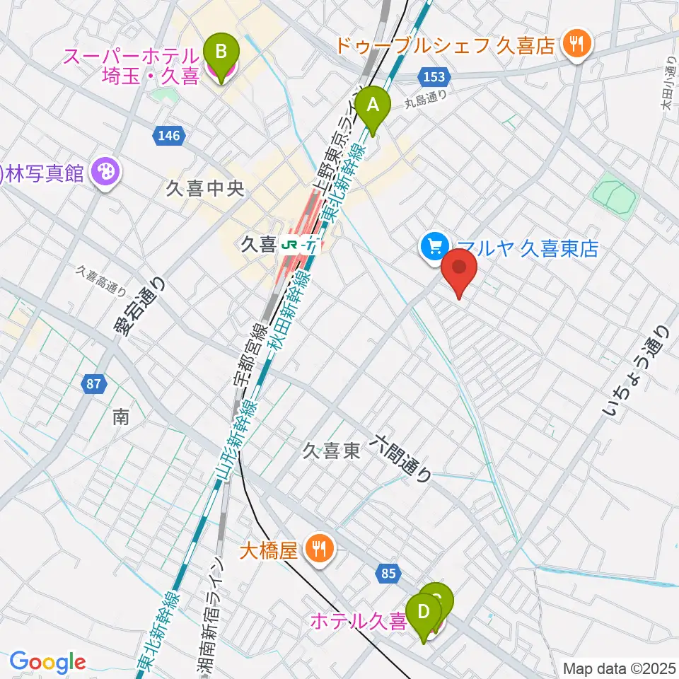 アルプス楽器周辺のホテル一覧地図