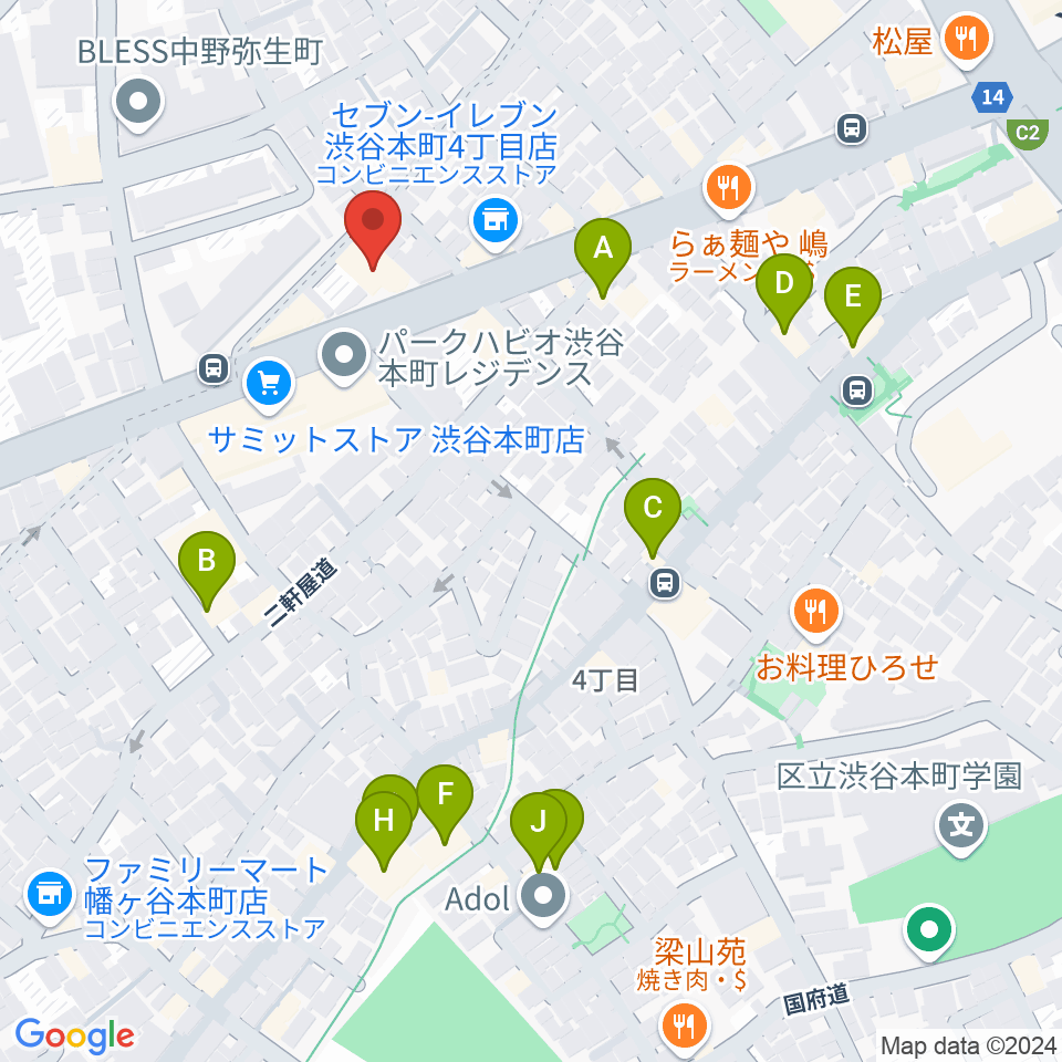 東放学園音響専門学校周辺のホテル一覧地図