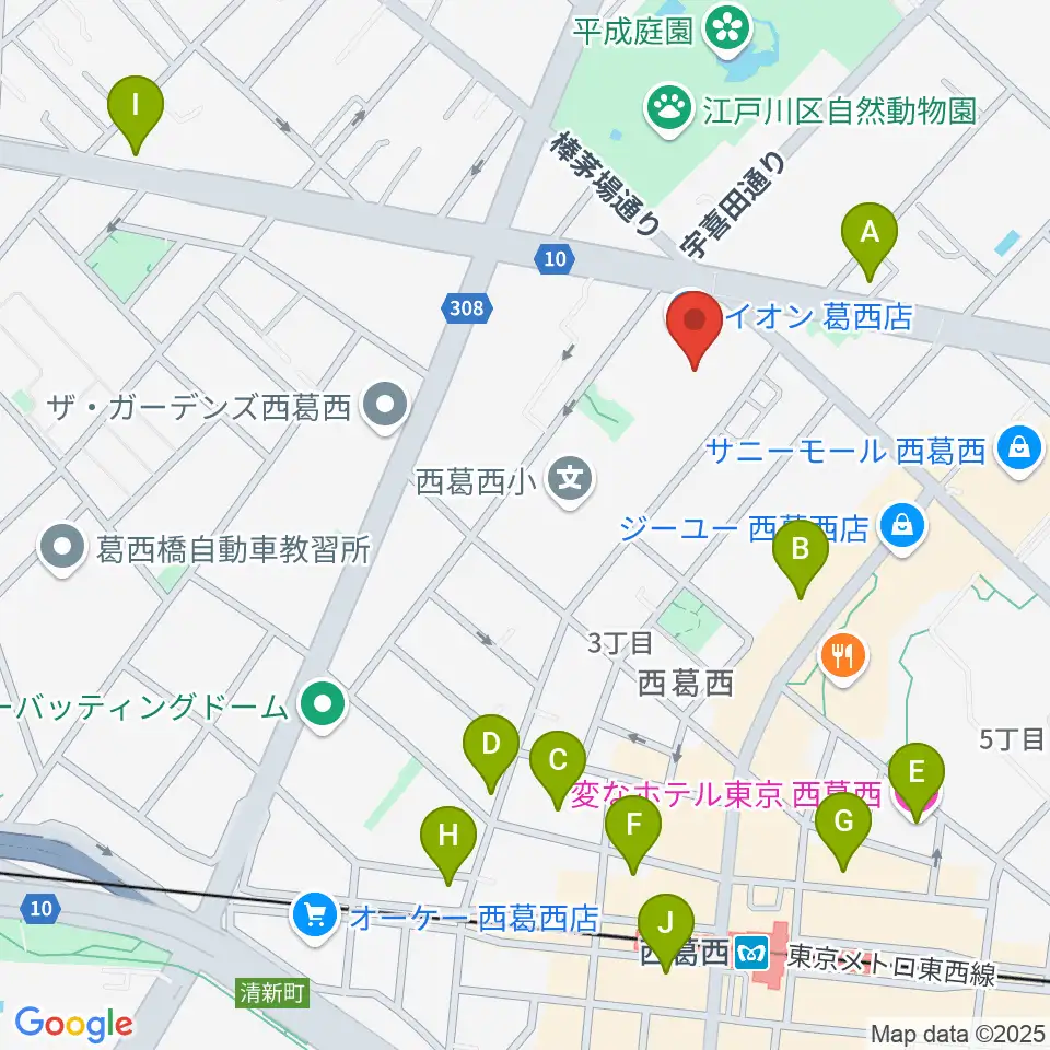 島村楽器 イオン葛西店周辺のホテル一覧地図